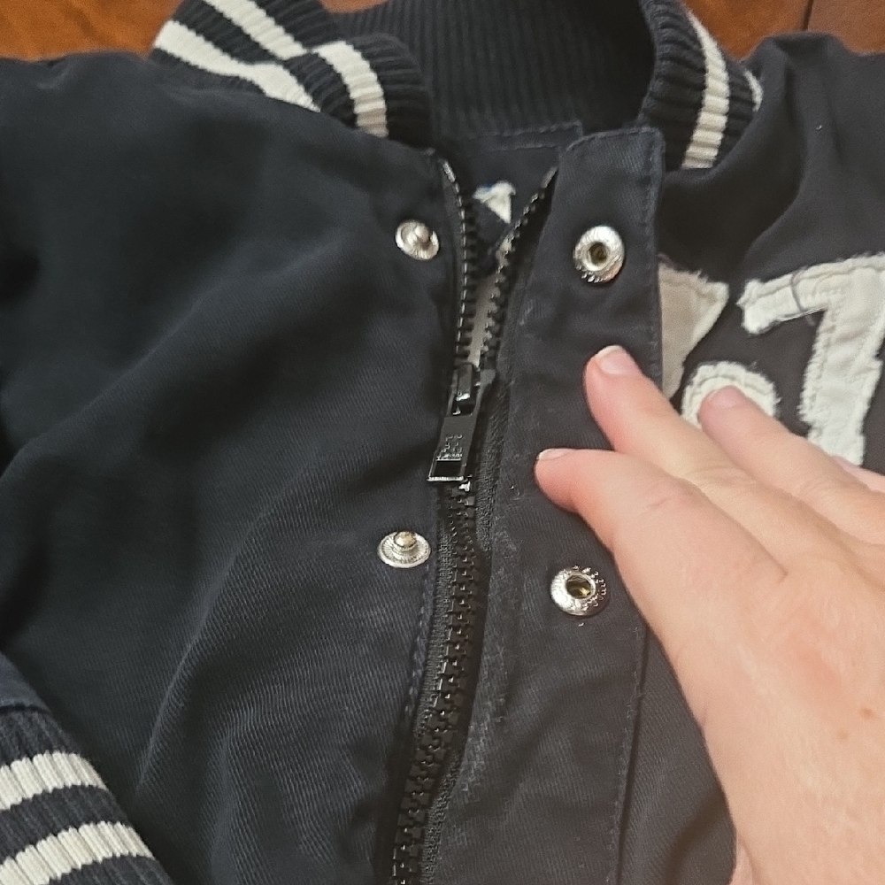American Eagle Outfitters Kids Navy Jacket with Striped Accents - Picture 4 of 4